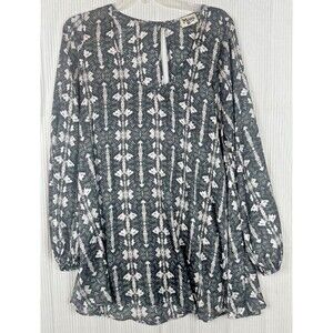 Show me your Mumu Tunic Large gray snakeskin print long sleeve Artsy Whimsgoth